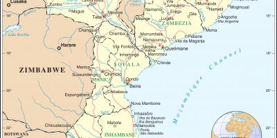 Aeroporturi din Mozambic pe o hartă