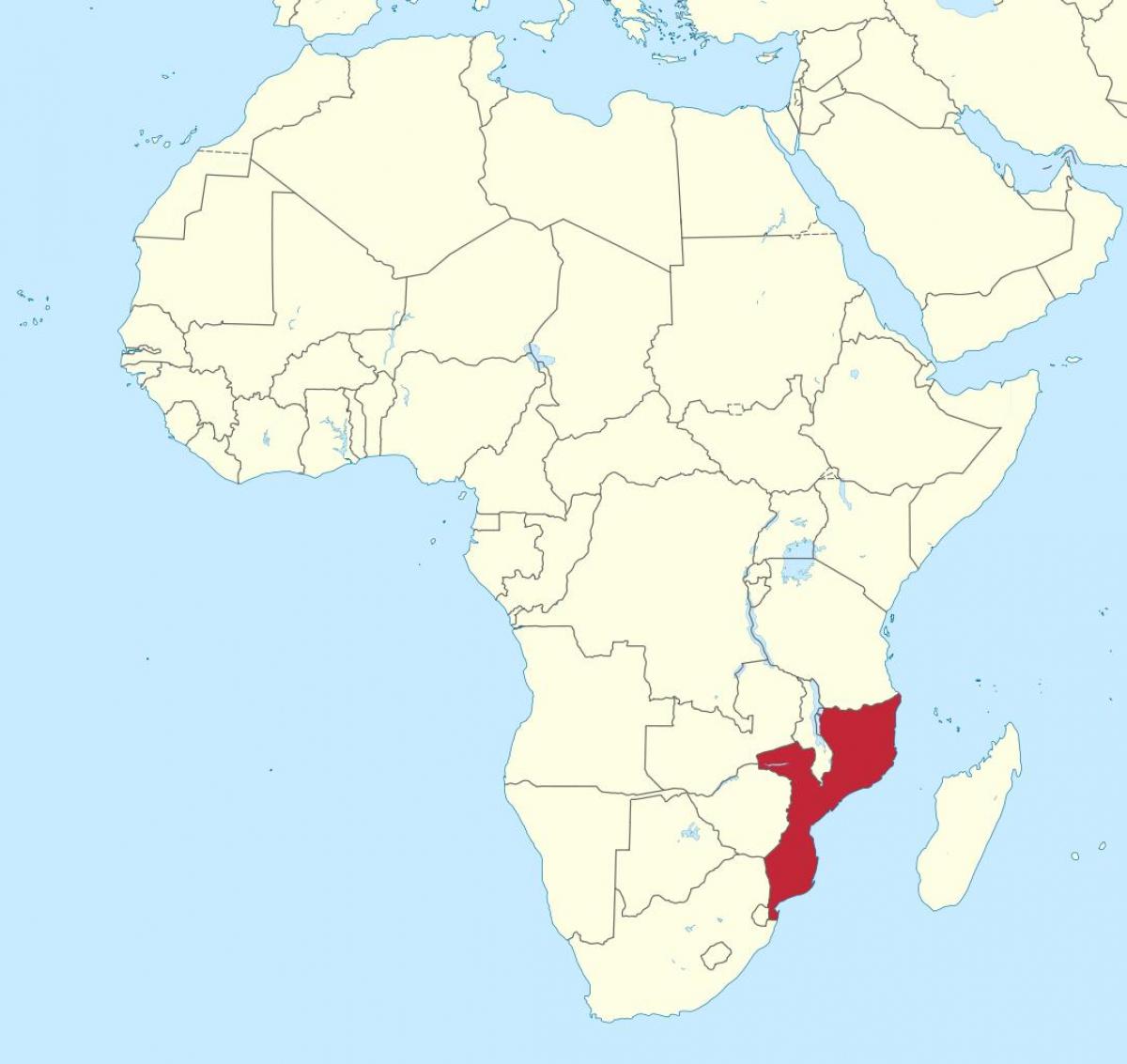 harta Mozambic, africa