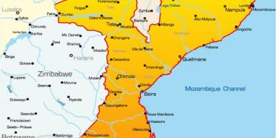 Harta Mozambic harta cu distanțe