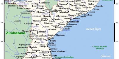 Harta Mozambic orașe
