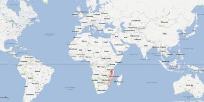 Mozambic pe o hartă a lumii
